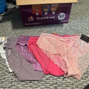 5 pr. Splendies Elegant Lace Women's Intimates Set - Pink and Purple